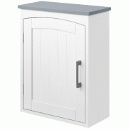 Helloshop26 - Armoire murale salle de bain wc suspendue 41 x 18,5 x 52 cm étagère réglable gain de place épuré design en MDF blanc 21_0001902 - b