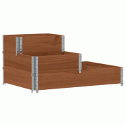 Helloshop26 - Jardinière bac lit surélevé plantes fleurs terrasse jardin à 3 niveaux 120 x 80 cm bois pin massif marron 02_0039889 - 3000218660178