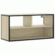 Helloshop26 - Meuble TV mural industriel design en bois d'ingénierie 80 x 31 x 39,5 cm en chêne sonoma 02_0049631 - métal 3000235936836