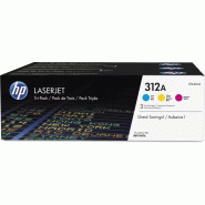 HP 312A Toner Pack de 3 Toners Cyan/Magenta/Jaune LaserJet Authentiques (CF440AM), pour imprimantes HP Color LaserJet Pro MFP M476dn/M476dw/M476nw - v