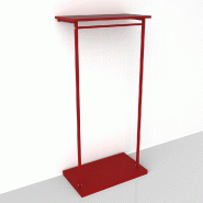 Kit structure penderie + tablette rouge - L70xP40xH146cm - Tube carré