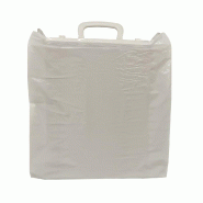 Sac plastique blanc 60% recyclé à poignées rigides 60 x 16 x 60 cm par 50