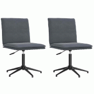 VidaXL Chaises à manger lot de 2 Gris foncé Velours Modèle Delvane - 3315368