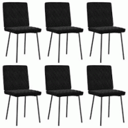 VidaXL Chaises à Manger Lot De 6 Noir Velours - noir 8721158569240 VidaXL Chaises à Manger Lot De 6 Noir Velours - noir 8721158569240