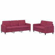 VidaXL Ensemble de canapés 2 pcs rouge bordeaux velours Modèle Orion Signature - 3202018
