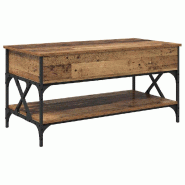VidaXL Table basse Bois Ancien 100 x 50 x 50 cm Bois d'ingénierie Modèle Helios Compact - 883041