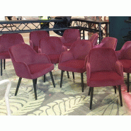 Lot de 2 Fauteuils - pieds bois noirs - SOFIA
