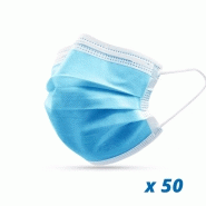 50 Masques de protection médicale : 5 sachets X 10 masques chirurgicaux de qualité
