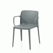 AQA Design Ensemble de 4 chaises en polypropylène pour usage intérieur / extérieur TIMMY grey L.55 P.57 H.78 MP02906 - gris plastique polypropylèn