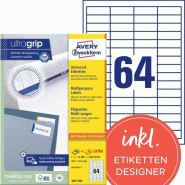 Avery Zweckform 12800 étiquettes multi-usages blanches, format 48,5 x 16,9 mm (200 feuilles A4 / cdt - blanc 3667-200