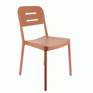 Chaise empilable d'extérieur Terra en polypropylène  coloris terracotta - par 4