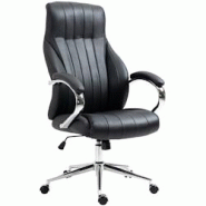 CLP Fauteuil de bureau Wigan en vèritable cuir ajustable et pivotant Noir - noir cuir 314910 CLP Fauteuil de bureau Wigan en vèritable cuir ajustable et pivotant Noir - noir cuir 314910