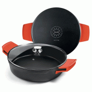 Cocotte antiadhésive IBILI EXCELLENT TITANIO aluminium moulé 40x8 cm 10,5 L avec couvercle et poignées en silicone 462040 - aluminium 8411922439861