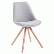 Décoshop26 - Chaise de salle à manger design scandinave en tissu gris et pieds en bois clair forme rond 10_0003453 - gris 3000251587456 Décoshop26 - Chaise de salle à manger design scandinave en tissu gris et pieds en bois clair forme rond 10_0003453 - gris 3000251587456