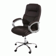 Décoshop26 - Fauteuil chaise de bureau exécutif sur roulette XXL pivotante synthétique marron 04_0001905 - marron 3000431632693