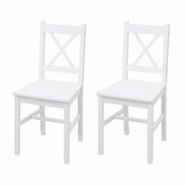 Décoshop26 - Lot de 2 chaises de cuisine design rustique en bois de pin blanc 04_0007353 - blanc 3000262073849 Décoshop26 - Lot de 2 chaises de cuisine design rustique en bois de pin blanc 04_0007353 - blanc 3000262073849