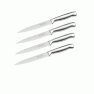 Ensemble de 4 Couteaux de cuisine professionnel 24 cm lame crantée Nirosta Star - gris Acier inoxydable 18/10 3176239932027 Ensemble de 4 Couteaux de cuisine professionnel 24 cm lame crantée Nirosta Star - gris Acier inoxydable 18/10 3176239932027