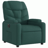 Fauteuil inclinable électrique Vert foncé Tissu Modèle Wermelis - 8721012170667