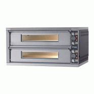 Four inox à sole électrique 2 chambres 12 pizzas (Ø)300 mm, commandes électromécaniques, 15 400 W, 400 V - TRI Four inox à sole électrique 2 chambres 12 pizzas (Ø)300 mm, commandes électromécaniques, 15 400 W, 400 V - TRI