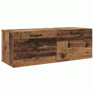 Helloshop26 - Armoire murale moderne avec 2 étagères rangement astucieux 100 x 36,5 x 35 cm en bois d'ingénierie bois ancien 02_0052500 - Bois mass