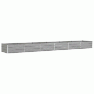 Helloshop26 - Jardinière rectangulaire moderne esthétique 195 x 100 x 45 cm en acier galvanisé gris clair 02_0059214 - gris acier 3000241005823