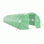 Helloshop26 - Serre tente abri plante fleur légumes avec cadre en acier 36 m² 12 x 3 x 2 m vert 02_0044578 - 3000220259452