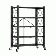 Joybos - Bibliothèque pliante à 5 étagères, 71 x 34 x 165 cm, noire - métal JOB290 Joybos - Bibliothèque pliante à 5 étagères, 71 x 34 x 165 cm, noire - métal JOB290