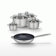 Lot Poêle 32cm & 4 Faitouts 12/16/20/24cm Elo Profi Therm Platinum - gris inox 3176239989663