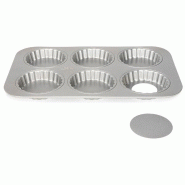 PATISSE Moule 6 tartelettes 10 cm à fond amovible - Silver Top - 035-1040292