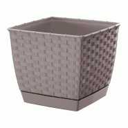 Prosperplast - Pot RATOLLA SQUARE 3,8 L - 19x19x15,9 cm, coloris Mocca - marron plastique polypropylène ZA3834