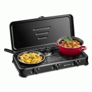 Réchaud gaz portable 3 feux 3450W Noir Couvercle Plaque de cuisson KEMPER - noir 8008004141110 Réchaud gaz portable 3 feux 3450W Noir Couvercle Plaque de cuisson KEMPER - noir 8008004141110