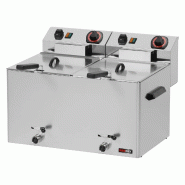 RedFox Friteuse électrique double 0,38 kW/l, 8 + 8 L TOP avec robinet de vidange 230 V - 913