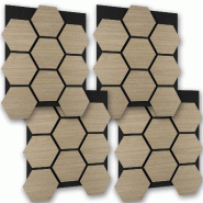 TecTake GmbH tectake panneaux acoustiques Sonic Shield, absorption sonore efficace, 76x62x1,8cm, chêne foncé, traitement acoustique - marron Bois ma