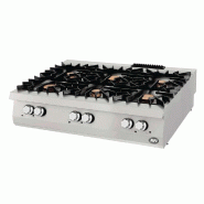 Top fourneau gaz 6 feux vifs avec dosseret 1200x900x280 mm - PF6AP9G120