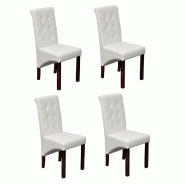 VidaXL Chaises à manger lot de 4 blanc similicuir Modèle Imperial Design - 160315