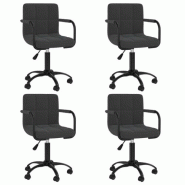 VidaXL Chaises pivotantes à manger lot de 4 noir velours Modèle Karma Chic - 3088009XL