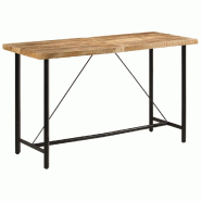 VidaXL Table de bar 180x70x107 cm bois massif de manguier et fer Modèle Helios Prestige Plus - 356383