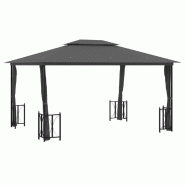 VidaXL Tonnelle avec parois et toit double 3x4 m Anthracite Modèle AbriStella 75 - noir 318544