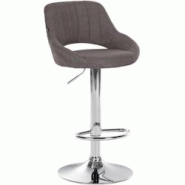 CLP Tabouret de bar Milet en Tissu et Pied métal Gris foncé/Chrome - gris textile 321300 CLP Tabouret de bar Milet en Tissu et Pied métal Gris foncé/Chrome - gris textile 321300
