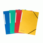 CONQUERANT Lot de 50 Chemise 3 rabats à élastiques Standard A4, en carte recyclée, coloris assortis (4) - 3045050465338