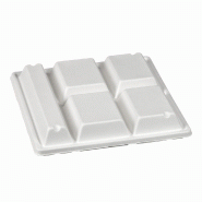 Couvercle pour plateau repas Five 5 comp pulpe de canne 32,8x32,8x4,5ccm par 100