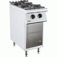 Cuisiniere a gaz professionnelle 2 bruleurs sur coffre 400x700 - P7178.0400