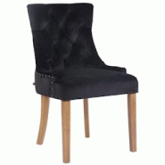 Décoshop26 - Chaise de salle à manger x1 design antique capitonné en velours noir avec 4 pieds en bois clair 10_0001938 - noir 3000250749411 Décoshop26 - Chaise de salle à manger x1 design antique capitonné en velours noir avec 4 pieds en bois clair 10_0001938 - noir 3000250749411