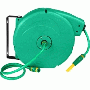 DÉVIDOIR AVEC TUYAU D\'ARROSAGE PIVOTANT 20 M VERT 3408185