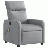 Fauteuil de massage inclinable électrique gris clair tissu Modèle Pervoriax - 8721012219199_0