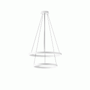 Gea Luce Suspension Criseide S/2P Blanc - Led Intégrée 60W 3200Lm 3000K Dimmable Double Émission Aluminium Et Silicone - Gealuce - blanc CRISEIDE S