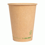 Gobelet boisson chaude Feel Green 100% compostable carton brun 36cl - par 1000