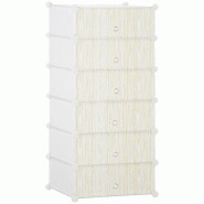 Helloshop26 - Armoire à chaussures modulable 6 cubes 49 x 36,5 x 108 cm capacité 12 paires gain de place idéal design épuré en PP 21_0005799 - m�