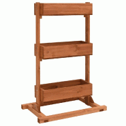 Helloshop26 - Étagère à plantes 52 x 30 x 78 cm spacieuse et fonctionnelle ambiance rustique en bois de sapin brun 02_0045935 - Bois massif 3000233