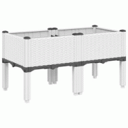 Helloshop26 - Jardinière bac lit surélevé plantes fleurs terrasse jardin avec pieds 80 x 40 x 42 cm PP blanc 02_0038168 - 3000214112435 Helloshop26 - Jardinière bac lit surélevé plantes fleurs terrasse jardin avec pieds 80 x 40 x 42 cm PP blanc 02_0038168 - 3000214112435